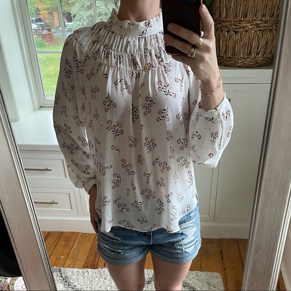 Loft garden shirred ruffle blouse. - Picture 6 of 13